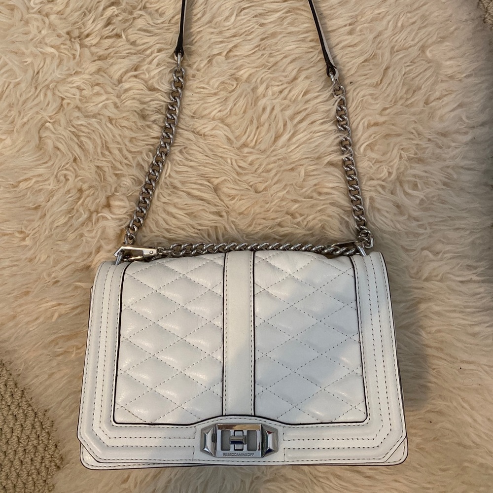 Rebecca Minkoff White Leather Quilted Crossbody
